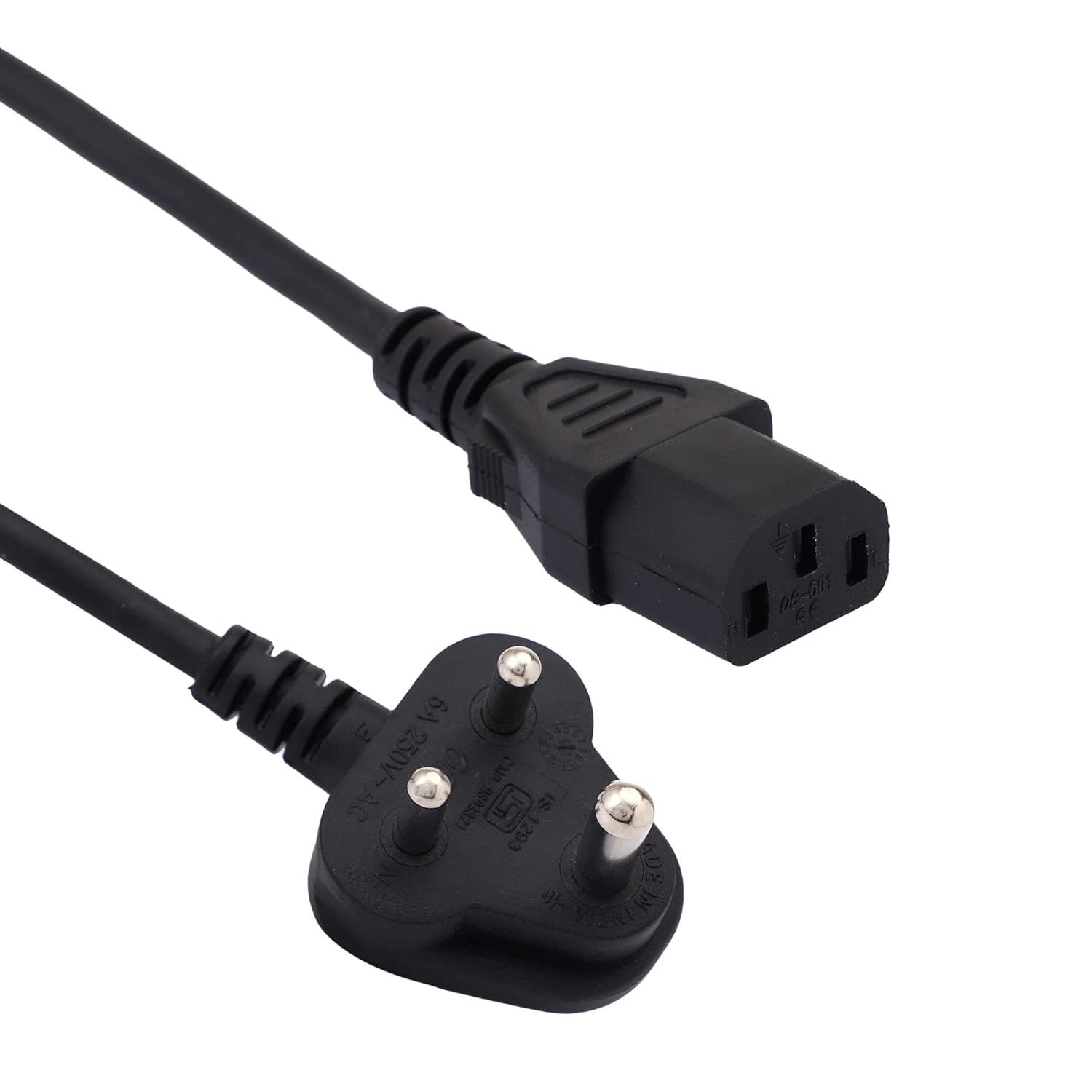 BOXNUBE ISI Certified 6A 250v Heavy Duty Desktop/Printer/SMPS/PC Copper Power Cord - Indian 3 Pin Plug to C13 IEC Socket BOXNUBE ISI Certified 6A 250v Heavy Duty Desktop/Printer/SMPS/PC Copper Power Cord - Indian 3 Pin Plug to C13 IEC Socket